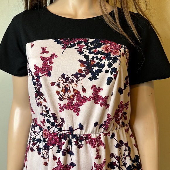 Lane Bryant Sz 18/20 Floral Bkack Dress - Picture 2 of 7